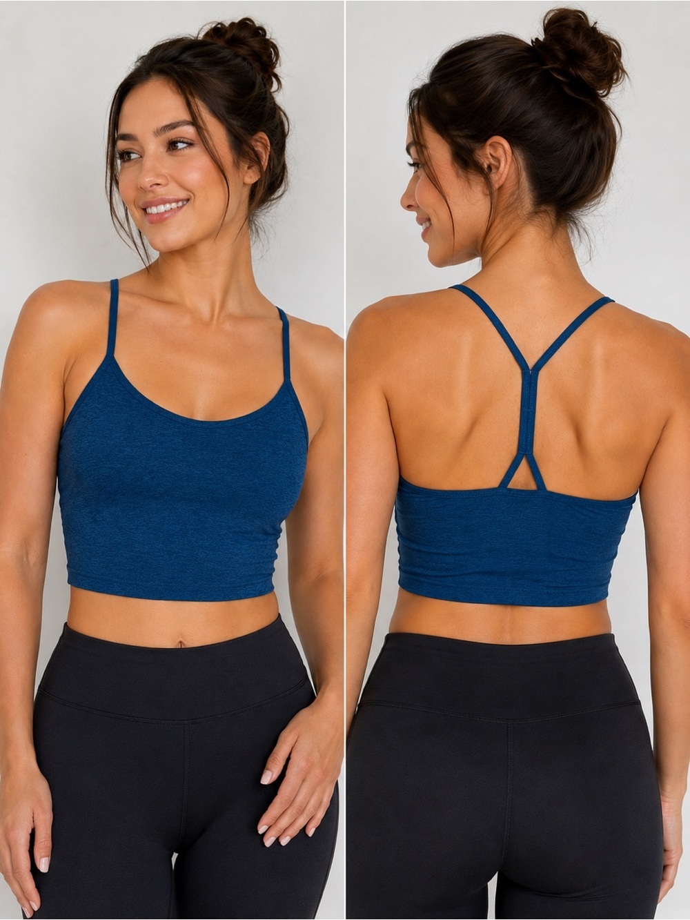 Beyond Yoga Blue Sports Bra Size XL Racerback Athletic Workout Yoga Bra